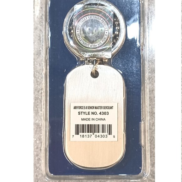 Senior Master Sergeant E-8 Dog Tag/Keychain - Picture 2 of 2